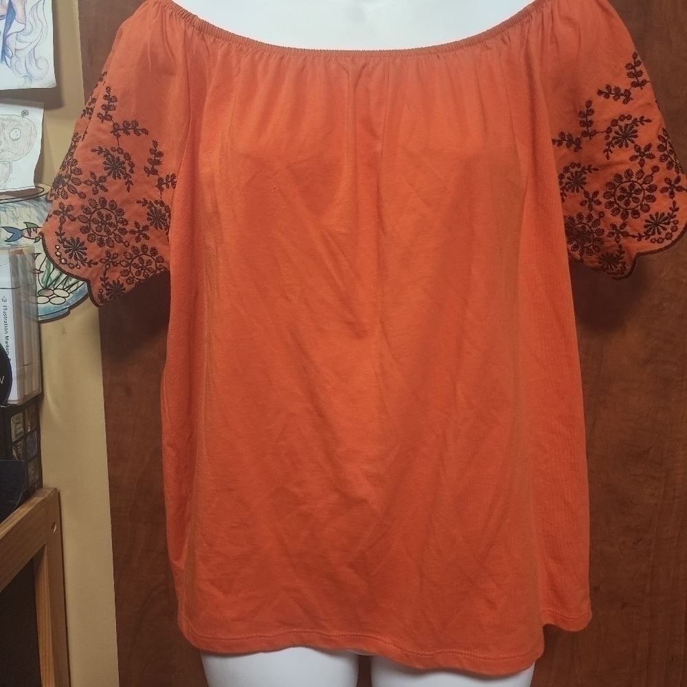 WOMENS H&M Orange & Black Cropped Top